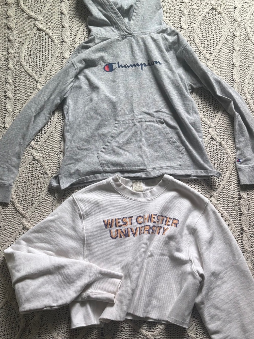 Bogo bundle deal! Lot cropped west Chester sweatshirt & champion hoodie